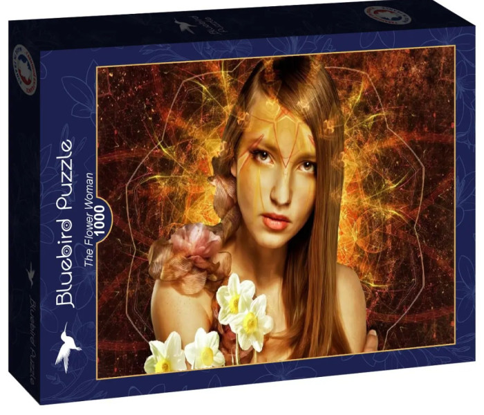 Puzzle - Bluebird - Femeie cu flori