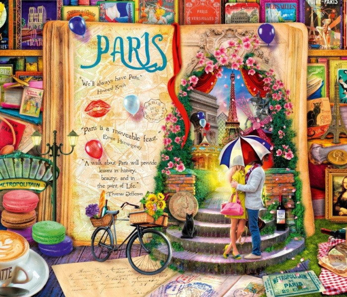 Puzzle - Bluebird - Paris – Viața este o carte deschisă