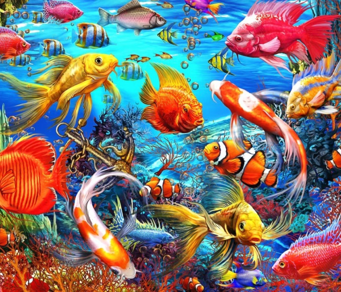 Puzzle - Bluebird - Pești tropicali