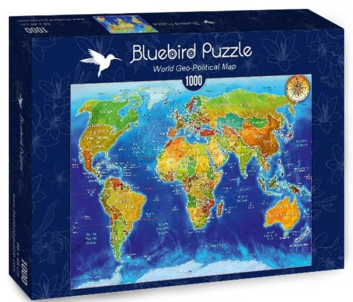 Puzzle - Bluebird - Harta politică a lumii