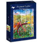 Puzzle - Bluebird - Păsări albastre pe bicicletă