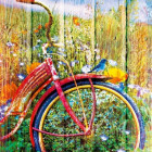 Puzzle - Bluebird - Păsări albastre pe bicicletă