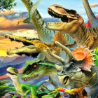 Puzzle - Bluebird - Dinozauri la apus de soare