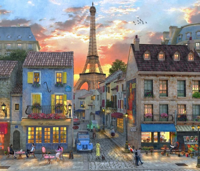 Puzzle - Bluebird - Stradă din Paris