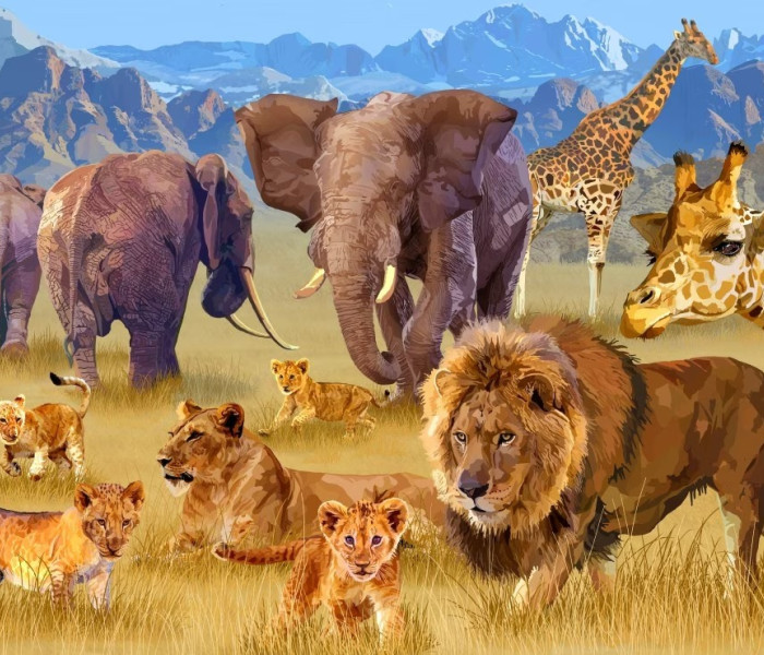 Puzzle - Bluebird - Animale din savană