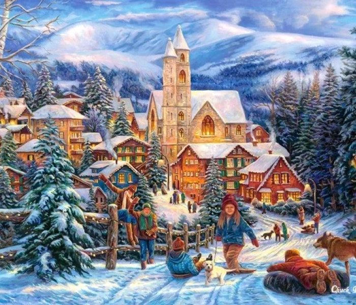 Puzzle - Castorland - Sanie spre oraș