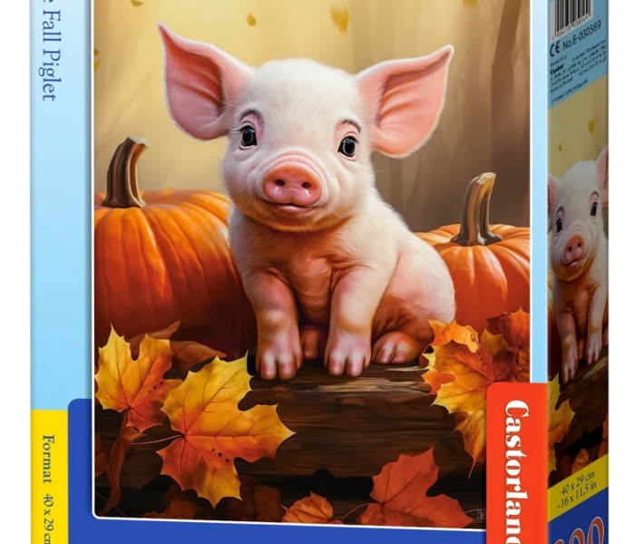 Puzzle - Castorland - Porcușor adorabil de toamnă