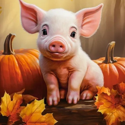 Porcușor adorabil de toamnă
