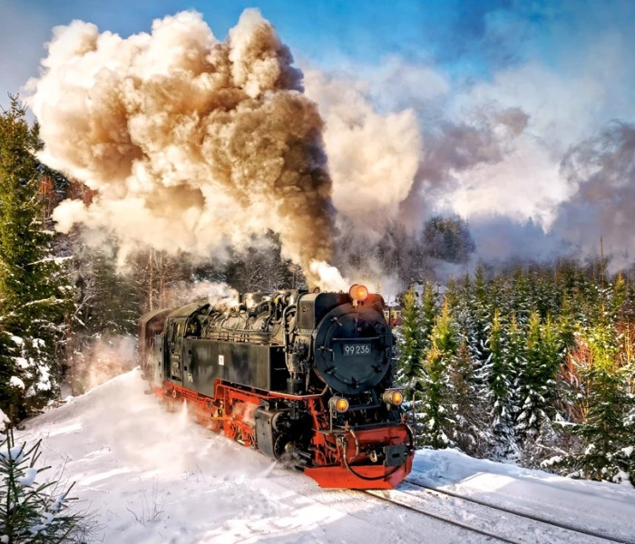 Puzzle - Castorland - Tren cu aburi