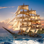 Puzzle - Castorland - Navigație la apus de soare