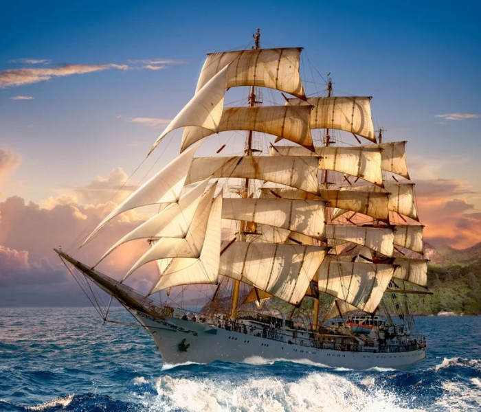 Puzzle - Castorland - Navigație la apus de soare