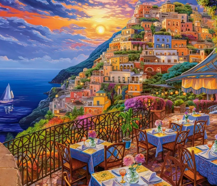Puzzle - Castorland - Seară romantică Positano