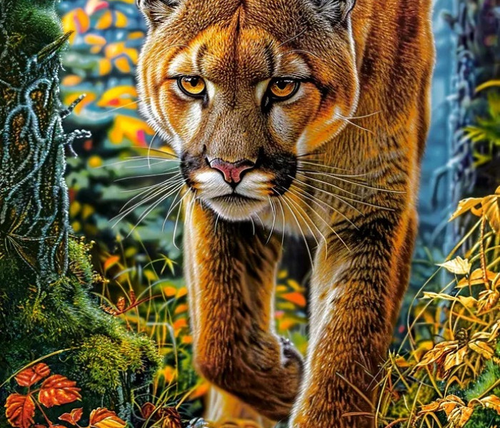 Puzzle - Castorland - Puma de munte în pădure