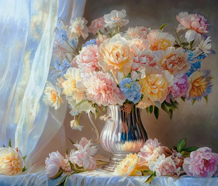 Puzzle - Castorland - Pivonii pastel