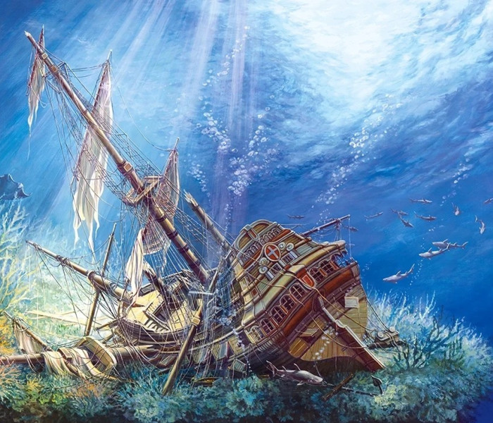 Puzzle - Castorland - Galeon scufundat