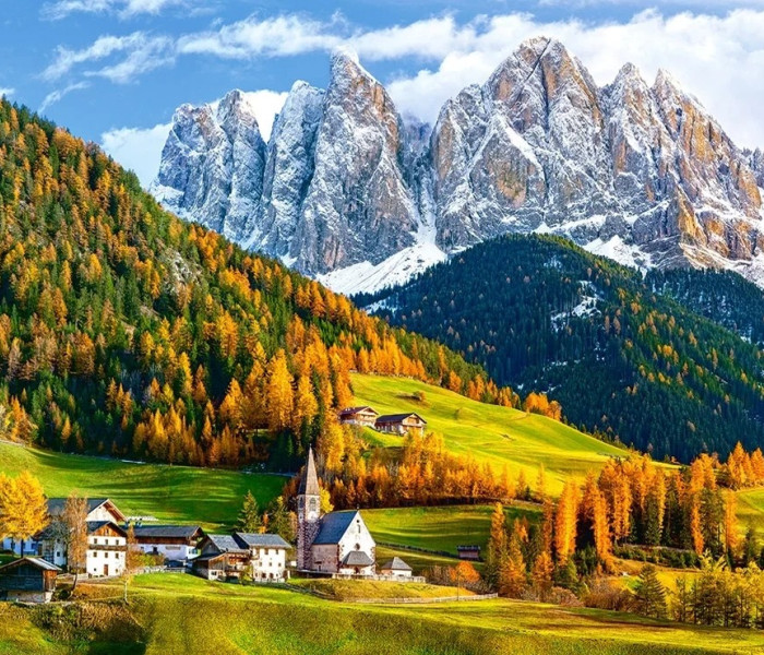 Puzzle - Castorland - Biserica Sf. Magdalena, Dolomiți