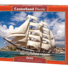 Puzzle - Castorland - Tall Ship părăsește portul