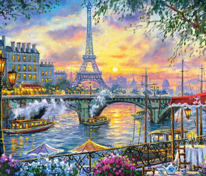 Puzzle - Castorland - Ora ceaiului la Paris