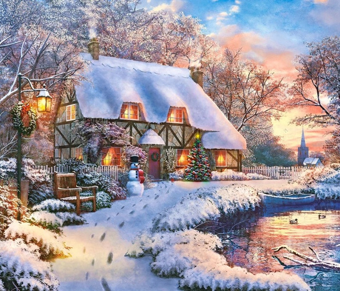 Puzzle - Castorland - Cabana de iarnă