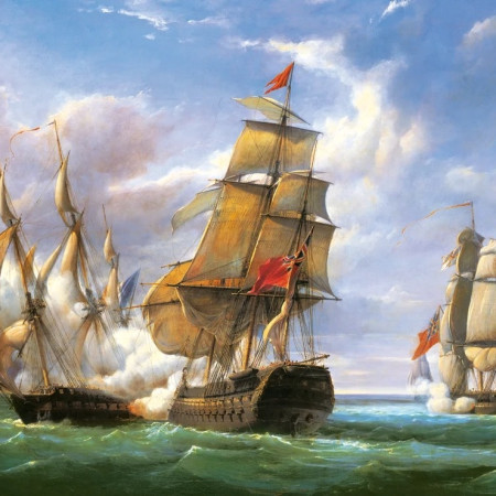 Bătălia dintre fregata franceză „La Canonnière” și nava engleză „The Tremendous”