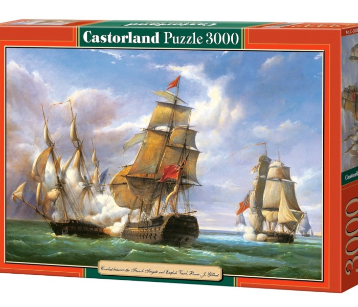 Puzzle - Castorland - Bătălia dintre fregata franceză „La Canonnière” și nava engleză „The Tremendous”