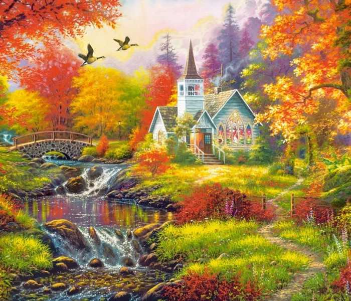 Puzzle - Castorland - Atmosferă de toamnă