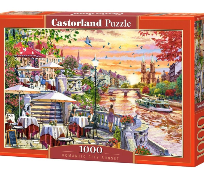 Puzzle - Castorland - Apus romantic în oraș