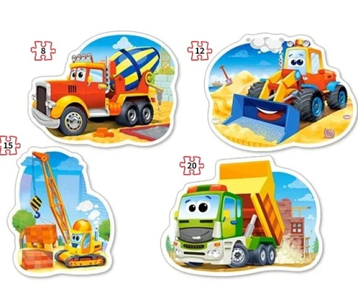 Puzzle - Castorland - Vehicule de construcție - 4 în 1