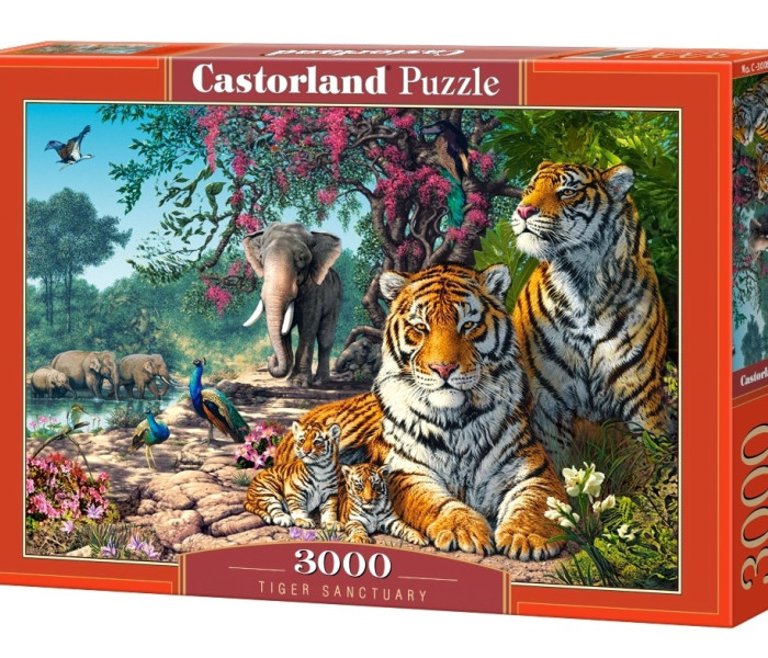 Puzzle - Castorland - Rezervație de tigri