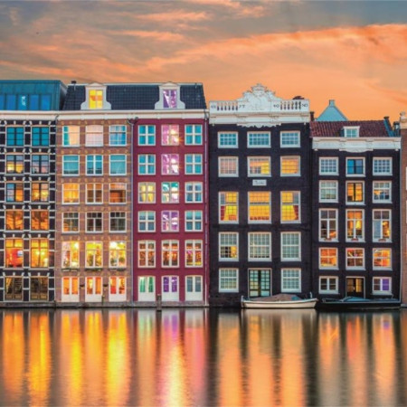 Amsterdamul vibrant - Puzzle panoramic