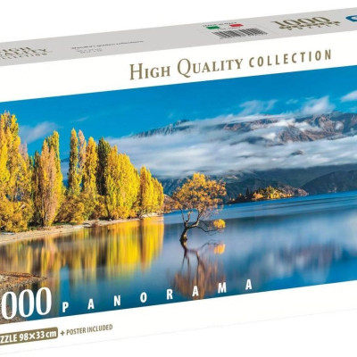 Reflexii aurii ale lacului Wanaka - Puzzle panoramic