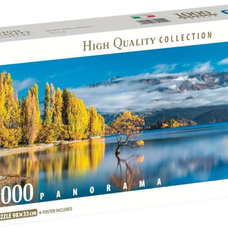 Reflexii aurii ale lacului Wanaka - Puzzle panoramic