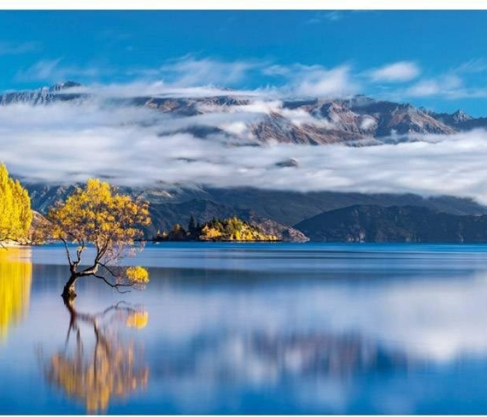 Puzzle - Clementoni - Reflexii aurii ale lacului Wanaka - Puzzle panoramic