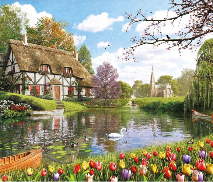 Puzzle - Dino - Căsuță lângă apă