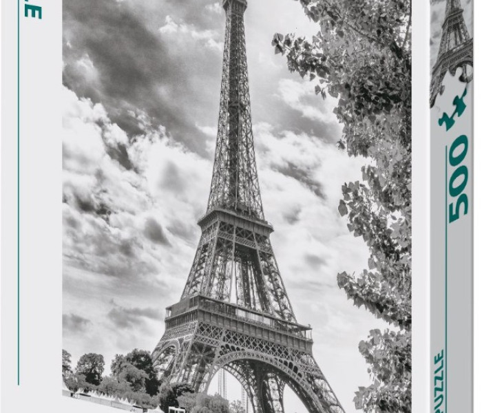Puzzle - Dino - Turnul Eiffel alb-negru