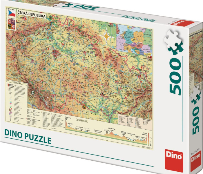 Puzzle - Dino - Harta Republicii Cehe