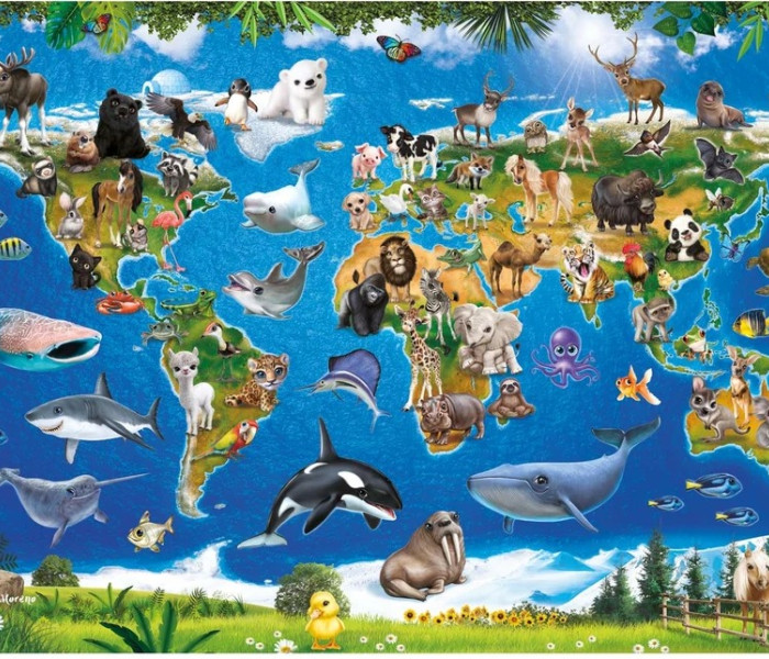 Puzzle - Dino - Harta animalelor