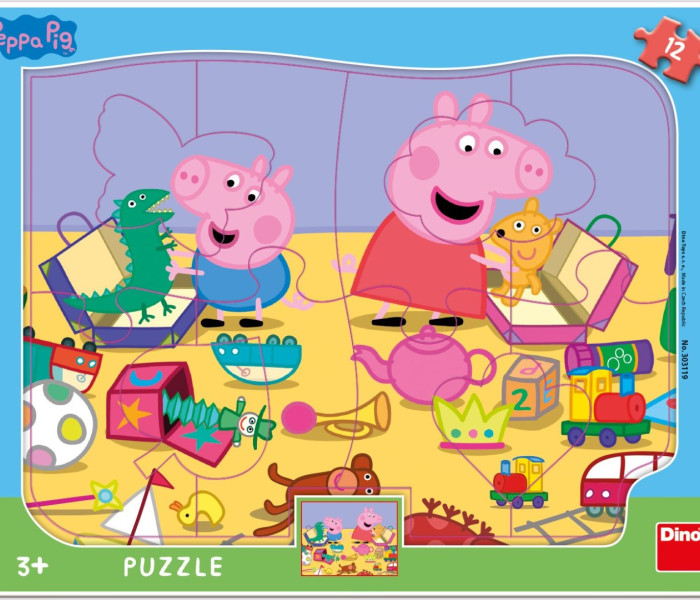 Puzzle - Dino - Peppa Pig se joacă