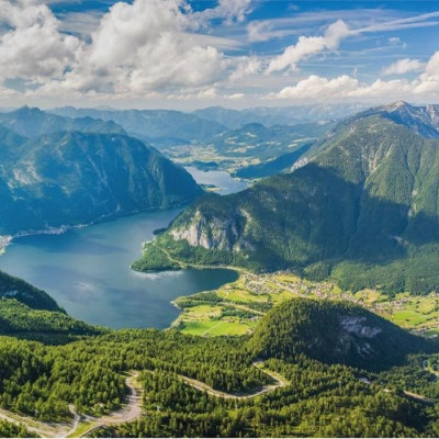 Vedere asupra Alpilor - Puzzle panoramic