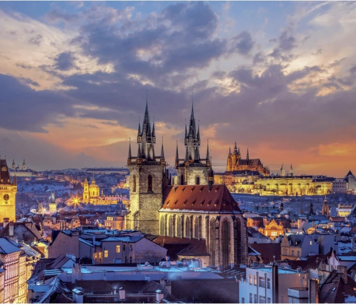 Puzzle - Dino - Vedere asupra Hradčany - Puzzle luminos