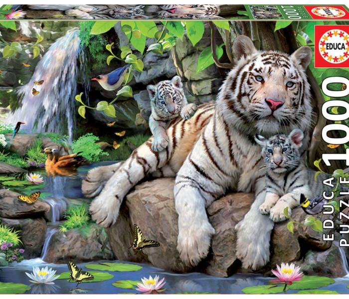 Puzzle - Educa - Tigri albi