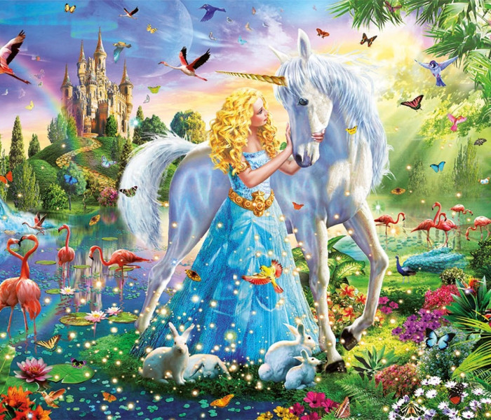 Puzzle - Educa - Prințesă și unicorn