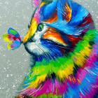 Puzzle - Enjoy - Pisică frumoasă și fluture