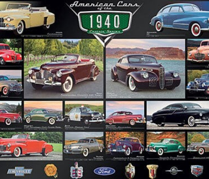 Puzzle - Eurographics - Mașini americane din anii  40