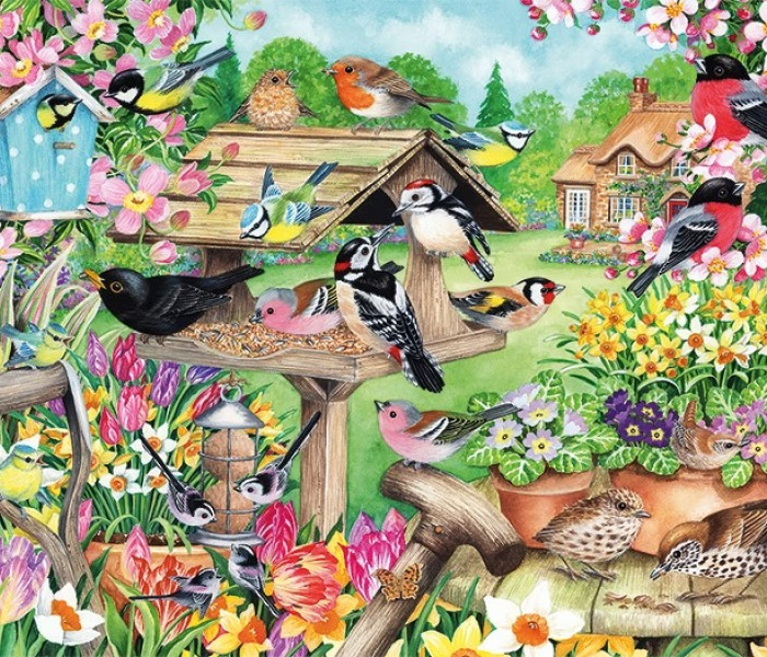 Puzzle - Falcon - Păsări în grădina de primăvară