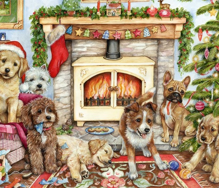 Puzzle - Falcon - Cățeluși de Crăciun