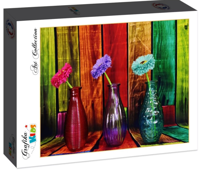 Puzzle - Grafika - Vaze colorate cu flori