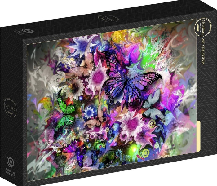 Puzzle - Grafika - Flori și fluturi