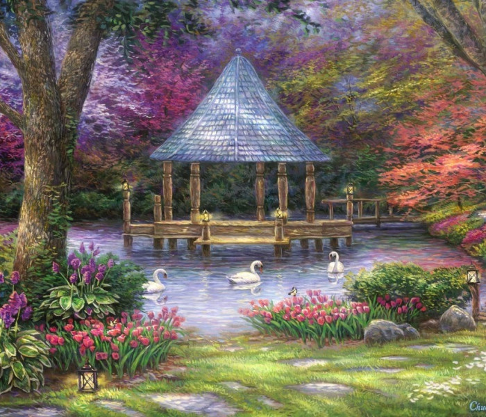 Puzzle - Grafika - Lacul lebedelor