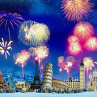 Puzzle - Grafika - Anul Nou în întreaga lume